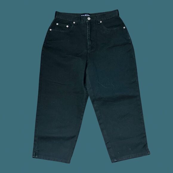 NWOT Halston Jeanswear Size 12 Dark Green Capri Denim Jeans Size 28 #92 - Picture 5 of 5